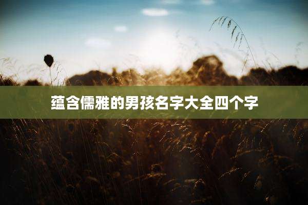 蕴含儒雅的男孩名字大全四个字