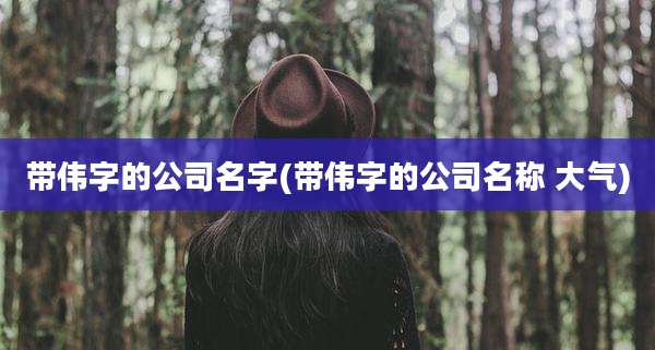 带伟字的公司名字(带伟字的公司名称 大气)
