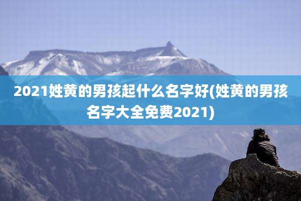 2021姓黄的男孩起什么名字好(姓黄的男孩名字大全免费2021)