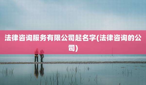 法律咨询服务有限公司起名字(法律咨询的公司)