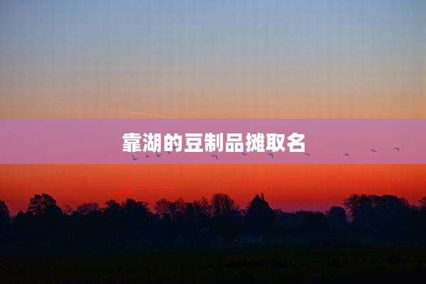 靠湖的豆制品摊取名