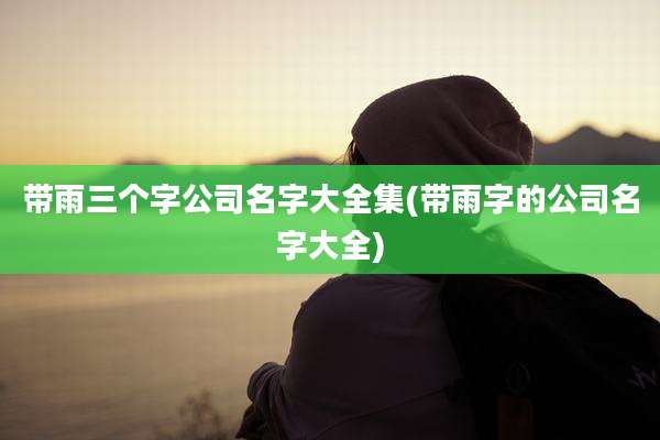 带雨三个字公司名字大全集(带雨字的公司名字大全)