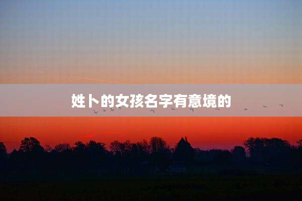 姓卜的女孩名字有意境的