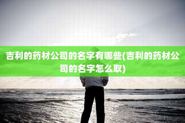 吉利的药材公司的名字有哪些(吉利的药材公司的名字怎么取)