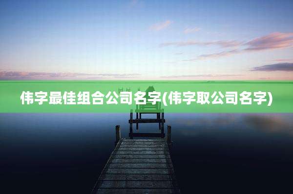 伟字最佳组合公司名字(伟字取公司名字)