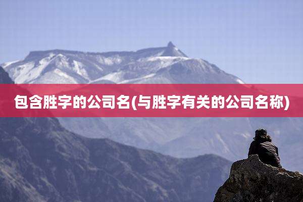 包含胜字的公司名(与胜字有关的公司名称)