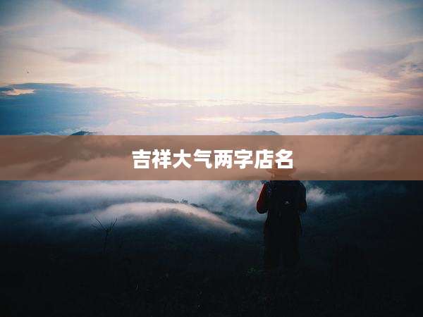 吉祥大气两字店名