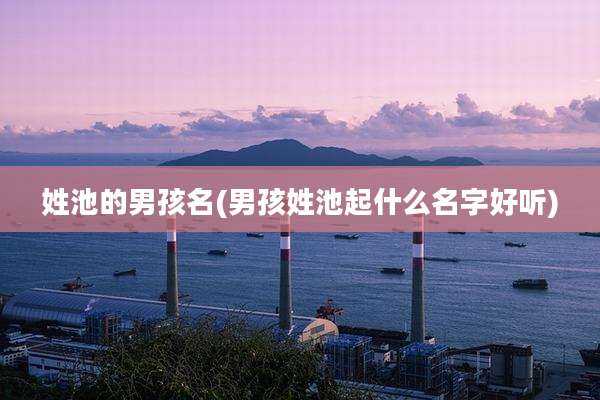 姓池的男孩名(男孩姓池起什么名字好听)