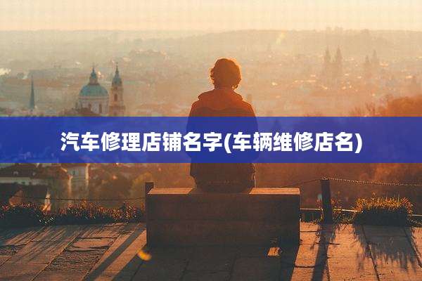 汽车修理店铺名字(车辆维修店名)