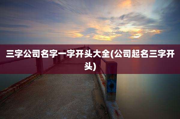 三字公司名字一字开头大全(公司起名三字开头)