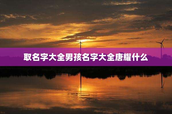 取名字大全男孩名字大全唐耀什么