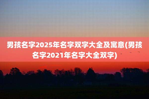 男孩名字2025年名字双字大全及寓意(男孩名字2021年名字大全双字)