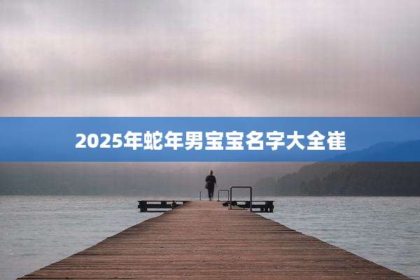 2025年蛇年男宝宝名字大全崔