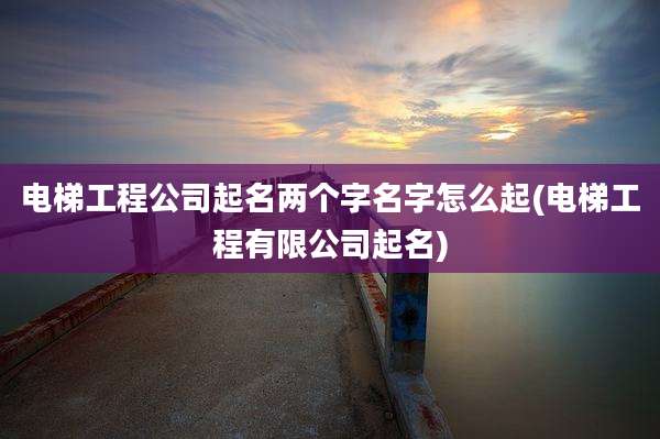 电梯工程公司起名两个字名字怎么起(电梯工程有限公司起名)