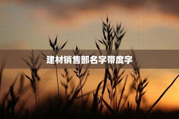 建材销售部名字带度字