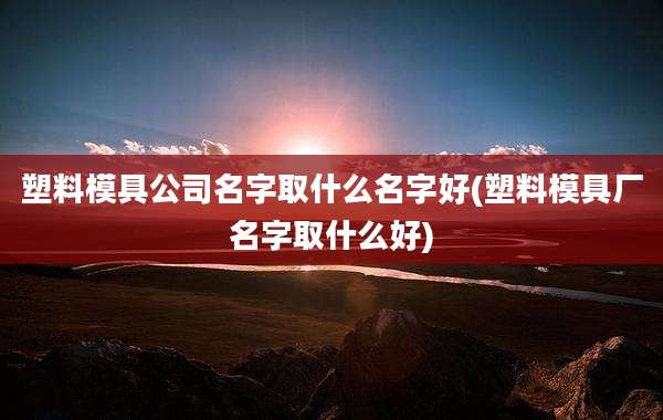 塑料模具公司名字取什么名字好(塑料模具厂名字取什么好)