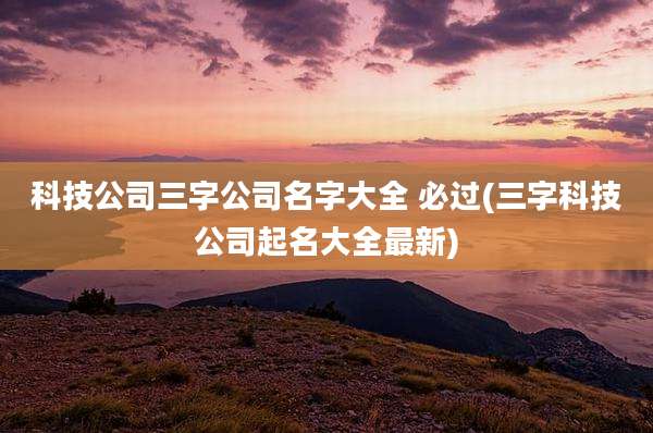科技公司三字公司名字大全 必过(三字科技公司起名大全最新)