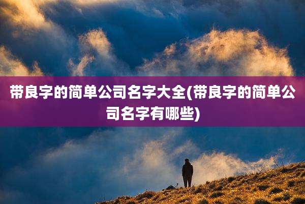 带良字的简单公司名字大全(带良字的简单公司名字有哪些)