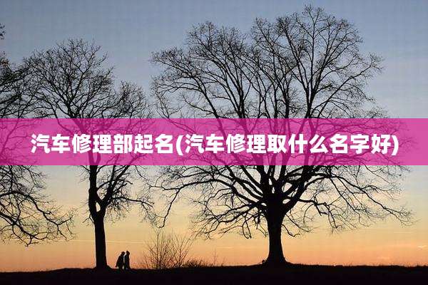 汽车修理部起名(汽车修理取什么名字好)