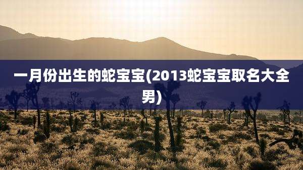 一月份出生的蛇宝宝(2013蛇宝宝取名大全男)