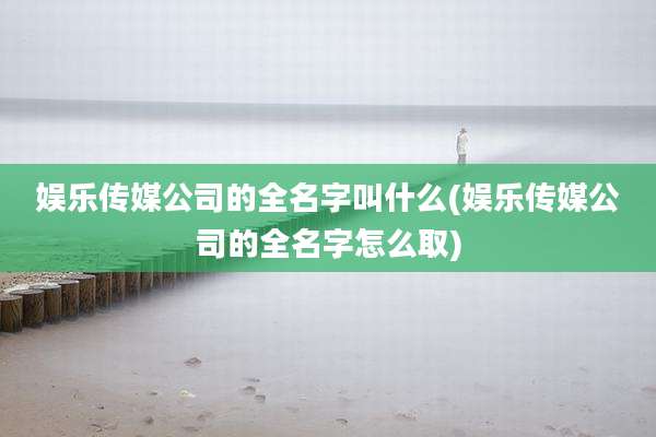 娱乐传媒公司的全名字叫什么(娱乐传媒公司的全名字怎么取)