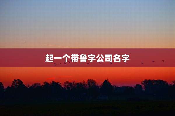 起一个带鲁字公司名字