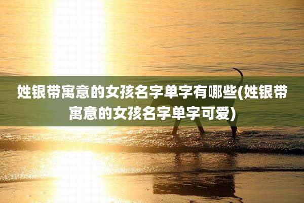 姓银带寓意的女孩名字单字有哪些(姓银带寓意的女孩名字单字可爱)