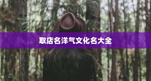 取店名洋气文化名大全