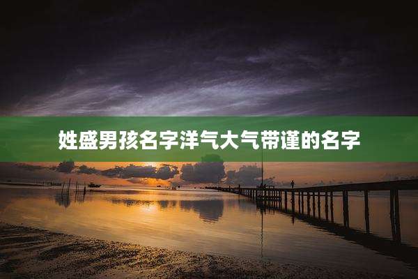 姓盛男孩名字洋气大气带谨的名字