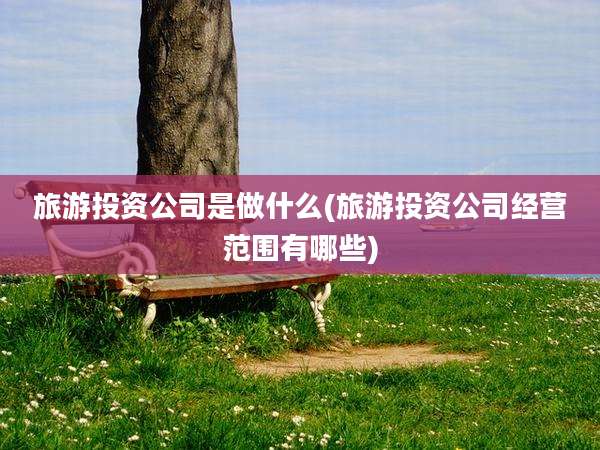 旅游投资公司是做什么(旅游投资公司经营范围有哪些)