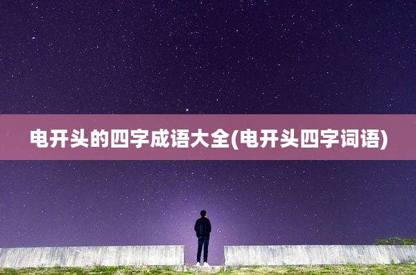 电开头的四字成语大全(电开头四字词语)