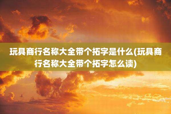 玩具商行名称大全带个拓字是什么(玩具商行名称大全带个拓字怎么读)