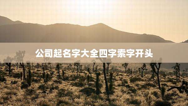 公司起名字大全四字索字开头