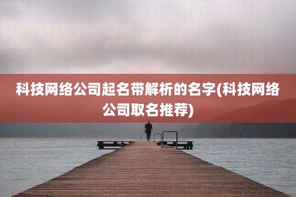 科技网络公司起名带解析的名字(科技网络公司取名推荐)