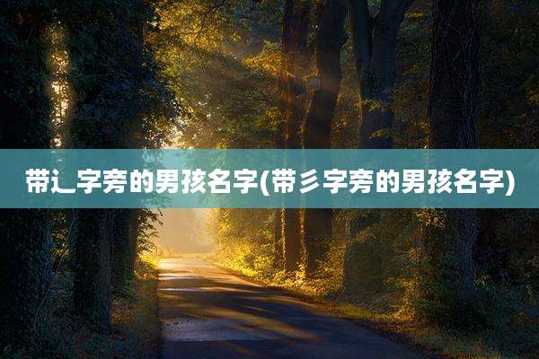 带辶字旁的男孩名字(带彡字旁的男孩名字)