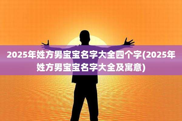 2025年姓方男宝宝名字大全四个字(2025年姓方男宝宝名字大全及寓意)