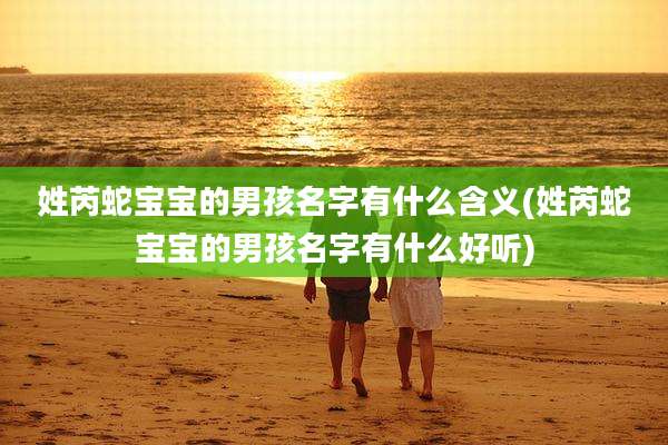 姓芮蛇宝宝的男孩名字有什么含义(姓芮蛇宝宝的男孩名字有什么好听)