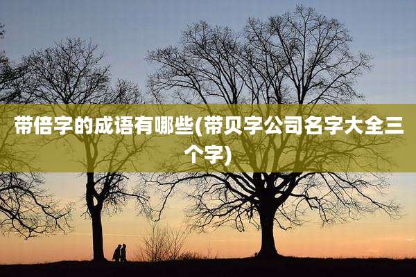带倍字的成语有哪些(带贝字公司名字大全三个字)