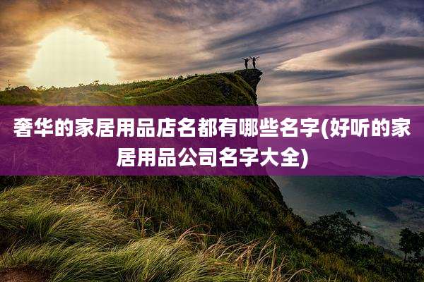 奢华的家居用品店名都有哪些名字(好听的家居用品公司名字大全)