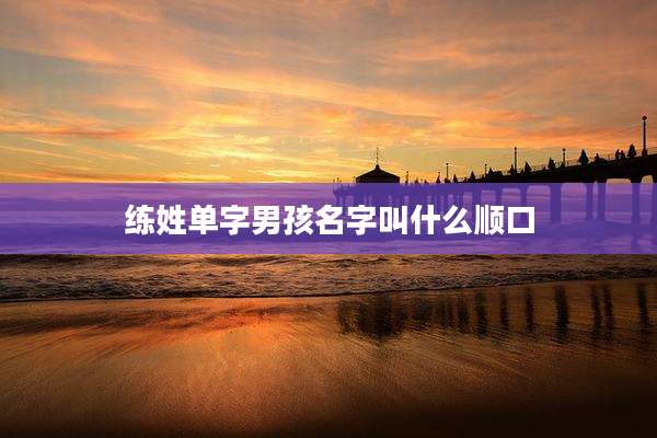 练姓单字男孩名字叫什么顺口
