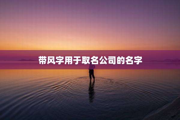 带风字用于取名公司的名字