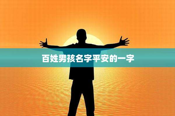 百姓男孩名字平安的一字