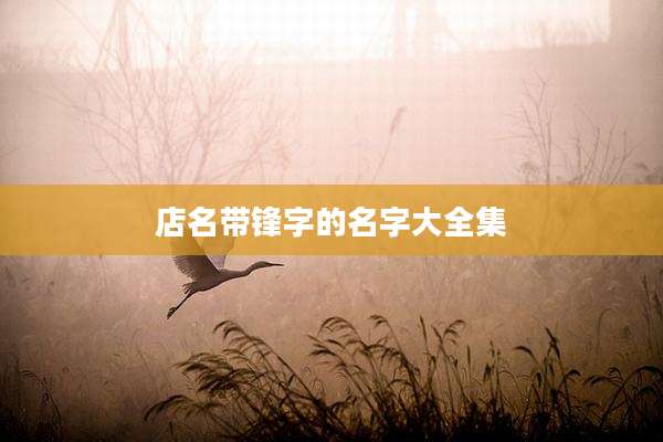 店名带锋字的名字大全集