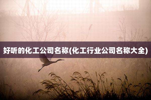 好听的化工公司名称(化工行业公司名称大全)