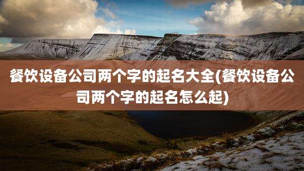 餐饮设备公司两个字的起名大全(餐饮设备公司两个字的起名怎么起)