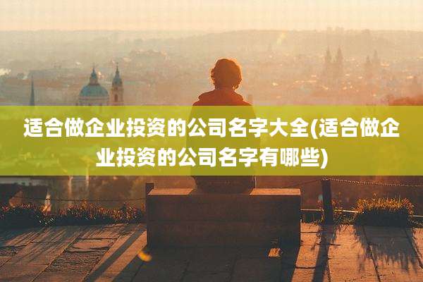 适合做企业投资的公司名字大全(适合做企业投资的公司名字有哪些)