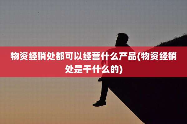 物资经销处都可以经营什么产品(物资经销处是干什么的)