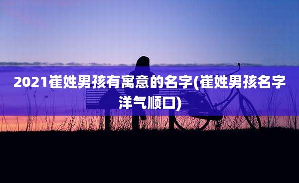 2021崔姓男孩有寓意的名字(崔姓男孩名字洋气顺口)