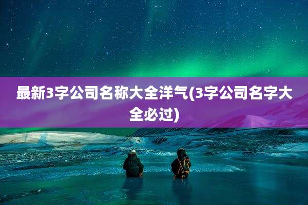 最新3字公司名称大全洋气(3字公司名字大全必过)
