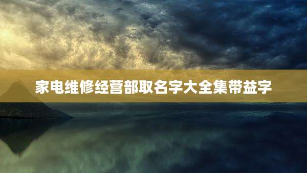 家电维修经营部取名字大全集带益字